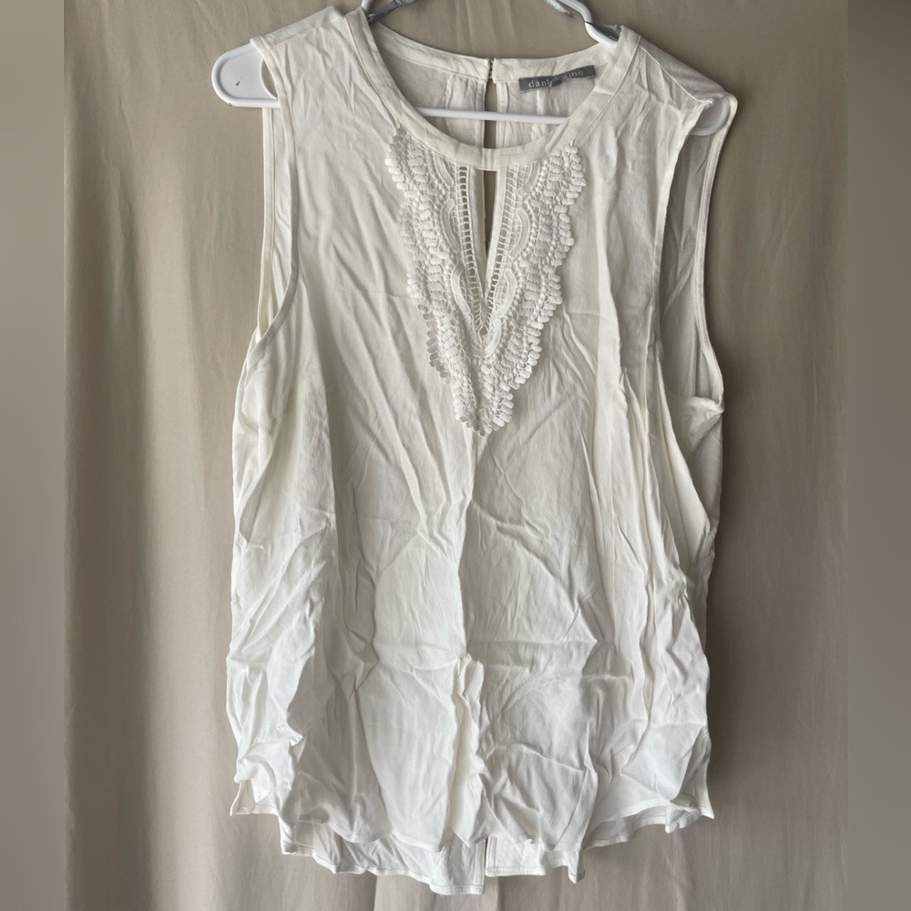 Daniel Rainn Cream Bib Collar Blouse